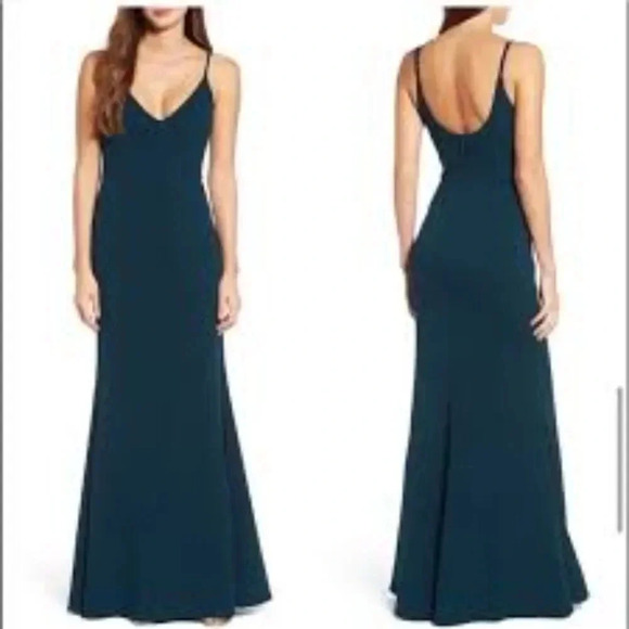 Lulu's Infinite Glory Forest Green Fit & Flare Bodycon Maxi Dress Sz. M - Picture 1 of 14